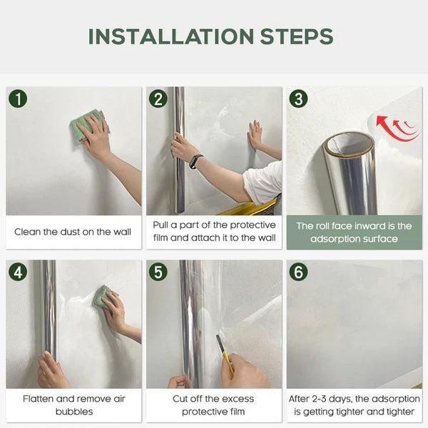 Self- Adhesive Transparent Electrostatic Wall Protection.